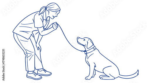 A Person and a Dog Engaged in Learning Together in a Home Environment