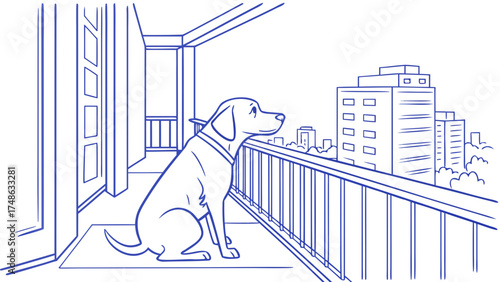 A Vector Illustration in Blue Lines