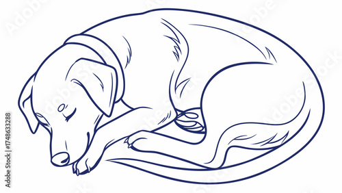 Illustration of a Woman Holding a Sleeping Dog in a Cozy Home Environment