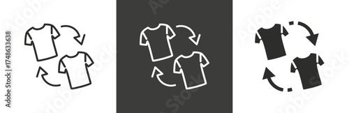 flat and linear set icons, player transfer icon, replace or exchange, simple symbols on white and black background - editable stroke vector illustration