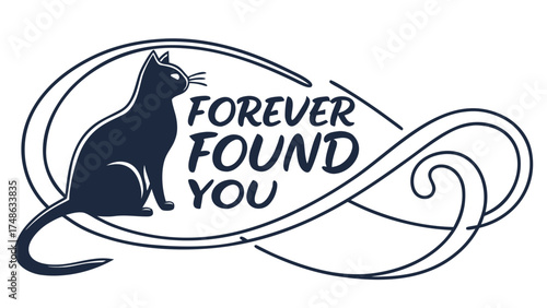 Cat Silhouette Design with Elegant Typography for Pet Lovers