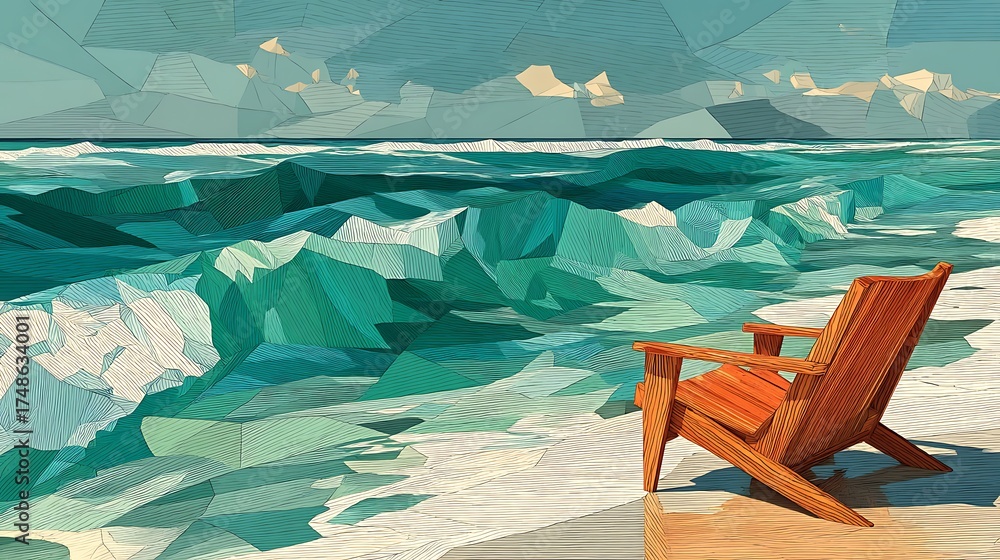 Fototapeta premium Stunning seaside view with crashing waves high resolution image
