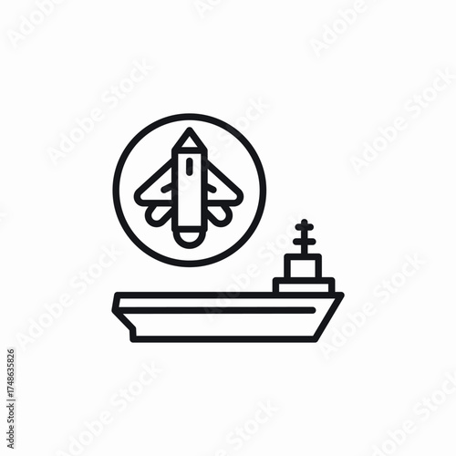 aircraft carriers ship icon sign vector
