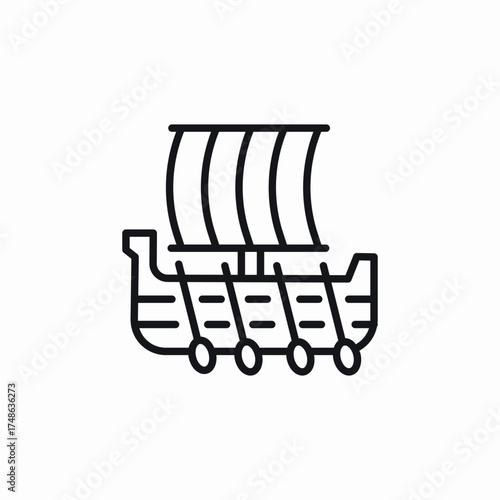 galley ship icon sign vector
