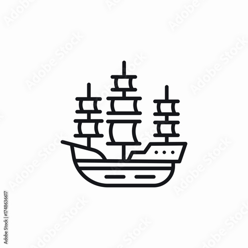 pirate ship icon sign vector