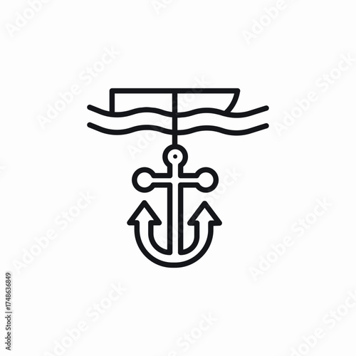 ship anchor icon sign vector