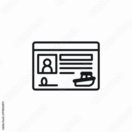 ship driving license icon sign vector