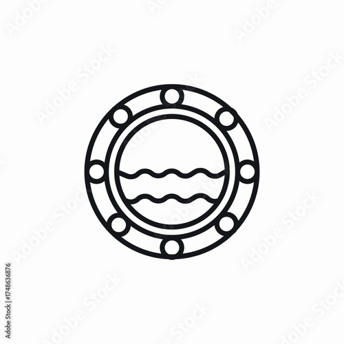 ship porthole icon sign vector
