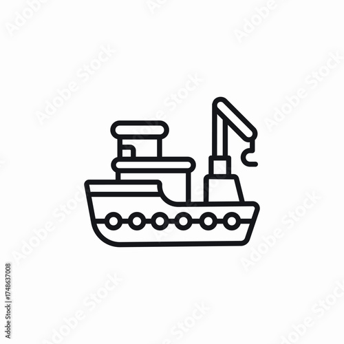 tow boat icon sign vector