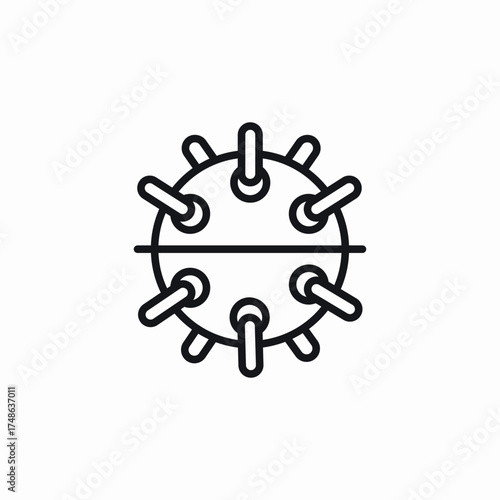 underwater mine icon sign vector