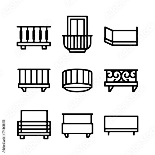 set of outline icons balconies vector on a white background
set of 9 line icons, vector, on a white background