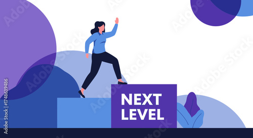 Reaching The Next Level: An Illustration Of Career Growth And Ambition for Success