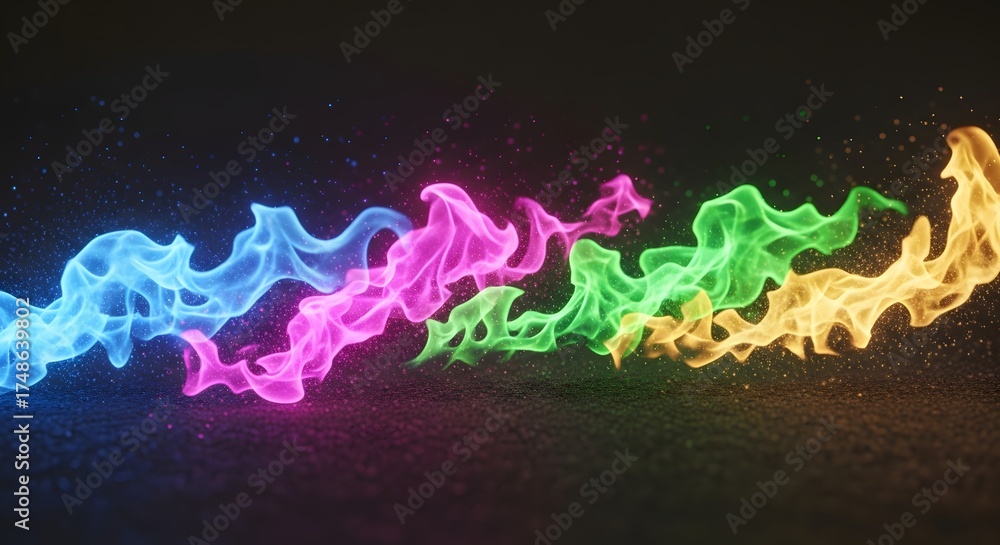 custom made wallpaper toronto digitalVibrant rainbow colored flames dance and swirl in a mesmerizing wavy pattern against a dark background