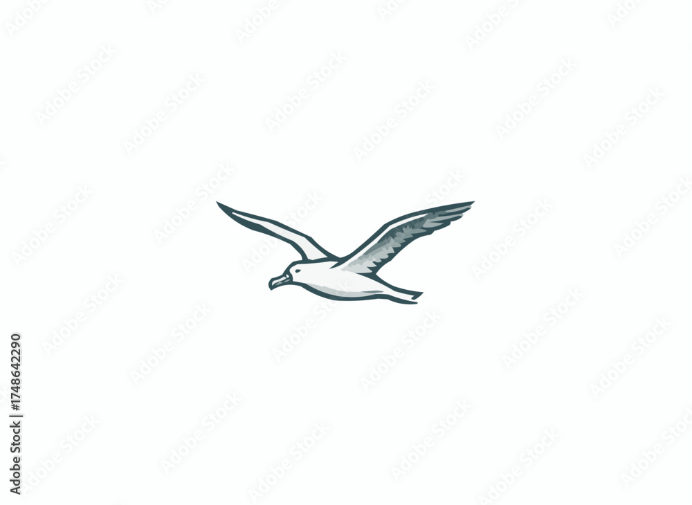 Obraz premium Elegant seagull soars freely, capturing the essence of coastal serenity, a symbol of freedom, perfect for travel, nature, and nautical themes