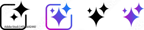 Sparkle and shine icons with gradient and outline styles
