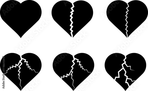 Progression of a broken heart from whole to shattered