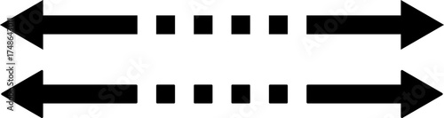 Two horizontal arrows indicating direction and distance