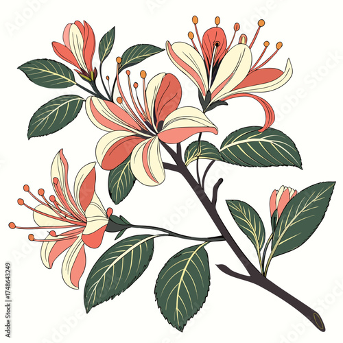 fothergilla major on white background 