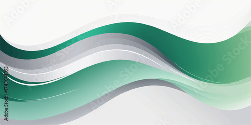 Colorful green and blue abstract wave vector design illustration for web banner background or wallpaper