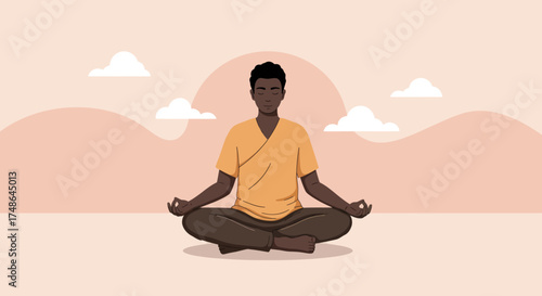 Person meditating in a relaxed posture, symbolizing inner peace and mindfulness