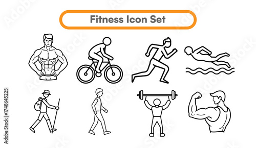 Fitness Icon set on white background