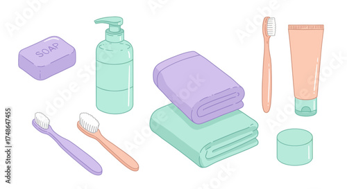 Personal hygiene and dental care items for daily routine and wellness