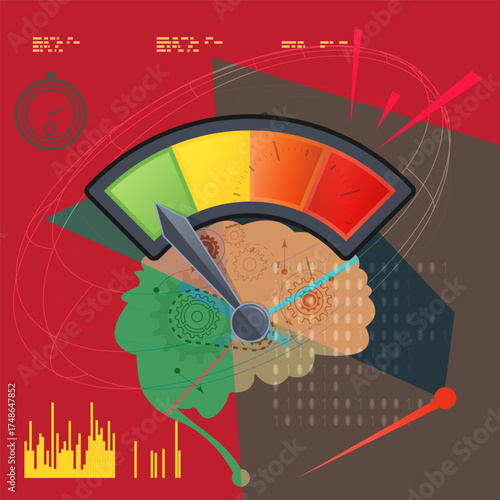 Workplace Stress and Productivity - Business Abstract - Stock Illustration