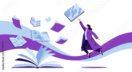 Soaring Through Literary Worlds: A Dynamic Depiction Of Knowledge and Freedom