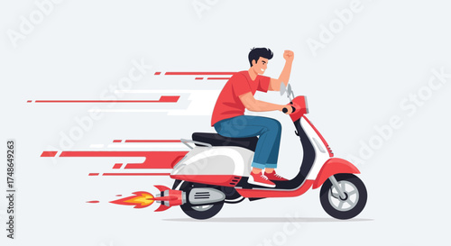 Speedy Delivery Service Concept: A Joyful Ride On A Rocket-Powered Motorbike