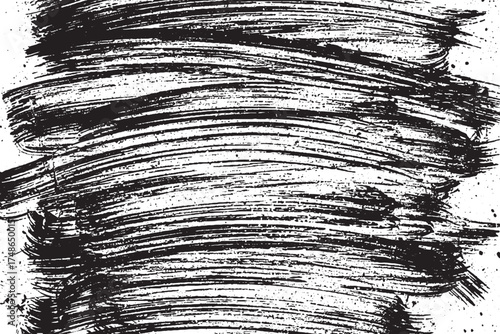 Dynamic Black Horizontal Squeegee and Abstract Grunge Texture

