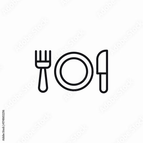 fork plate knife icon sign vector