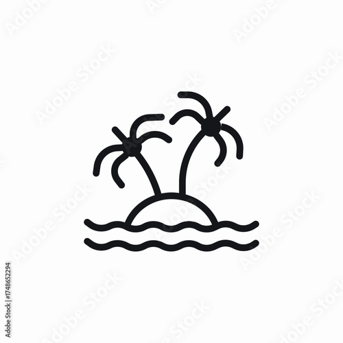 island palms sea icon sign vector