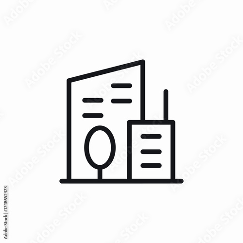 modern apartment building icon sign vector