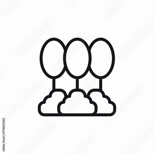 trees bushes icon sign vector