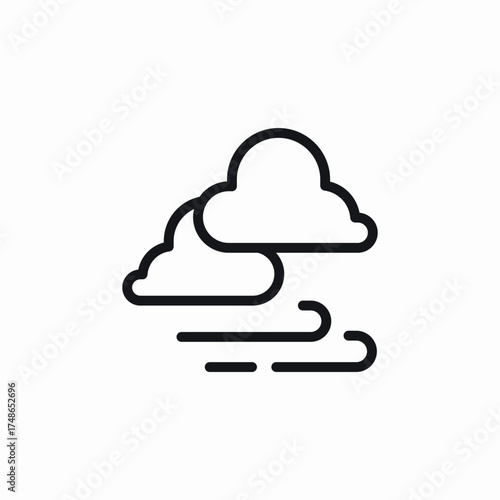 wind cloud icon sign vector