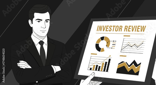 Successful Businessman Analyzing Detailed Financial Reports With Comprehensive Statistical Data