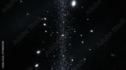 Abstract motion graphic of sparkling particles resembling a starry path