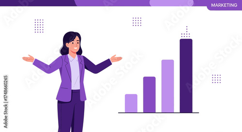 Successful Presentation With Growing Data Graphics Indicating Business Expansion And Development