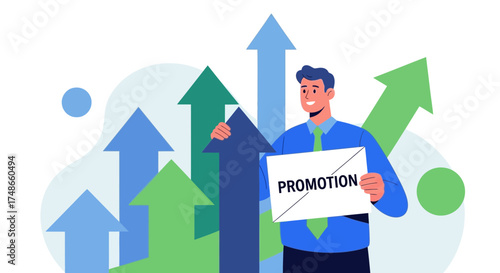 Successful Professional Smiling, Celebrating Business Promotions and Upward Growth Trends