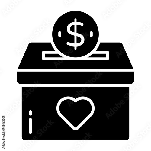 Trendy vector design of donation box
