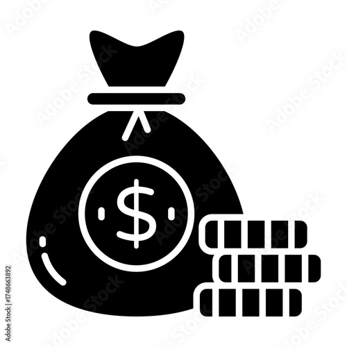 Trendy vector design of money bag 