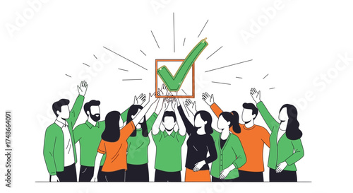 Team Achieving Success, Celebrating Completion, Achieving Goals, Positive Outcome, Agreement
