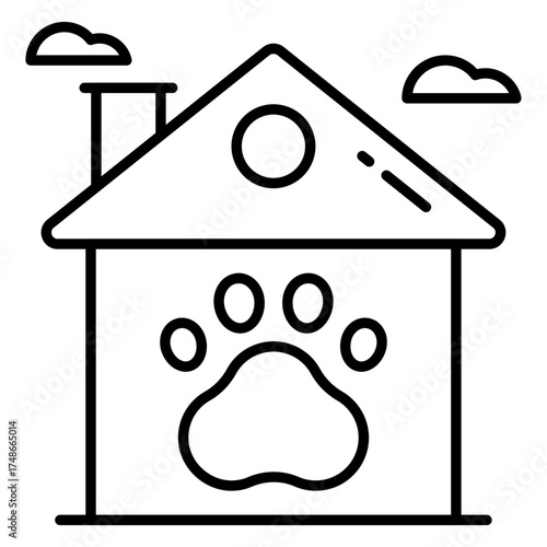 A trendy design icon of animal shelter 
