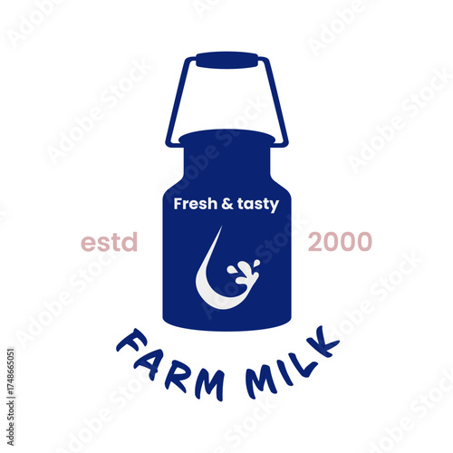 This visual highlights environmental conservation efforts through a fresh farm milk brand. The logo showcases a bottle design, emphasizing eco-friendly and organic values.