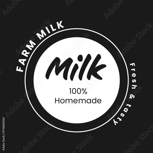 The design highlights fresh, homemade milk from eco-friendly farms, showcasing the importance of sustainable practices.