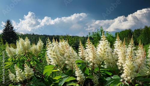 White Flowers Of Actaea Racemosa The Black Cohosh Black Bugbane Black Snakeroot Rattle Top