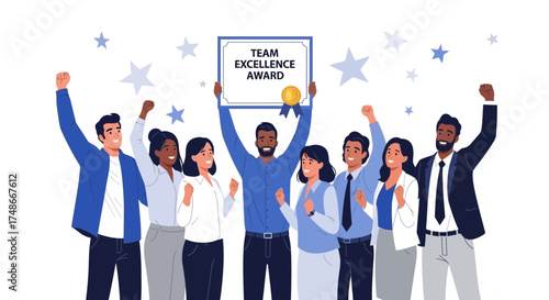 Team Celebrates Achieving Excellence, Award Ceremony Captures Success and Appreciation Forever