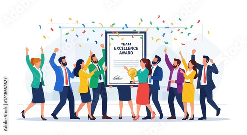 Team Celebrates Acknowledgment After Receiving Excellence Award With Full Excitement