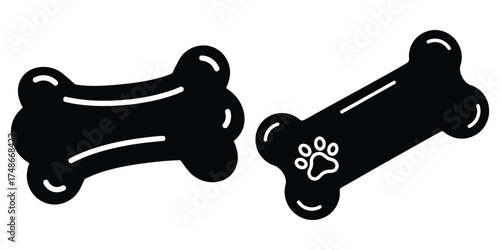 pet treat silhouette pets vector icon set