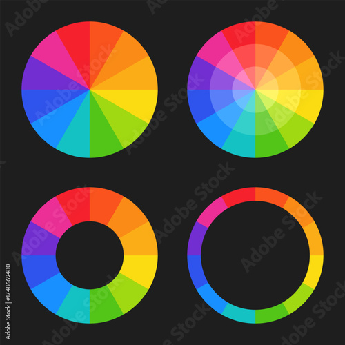 Palette Circle. Chart Concept. Vector Design. Progress Sectors.